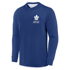 Toronto Maple Leafs Fanatics Adrenaline Push Long Sleeve Henley Shirt - Blue | US 201742884