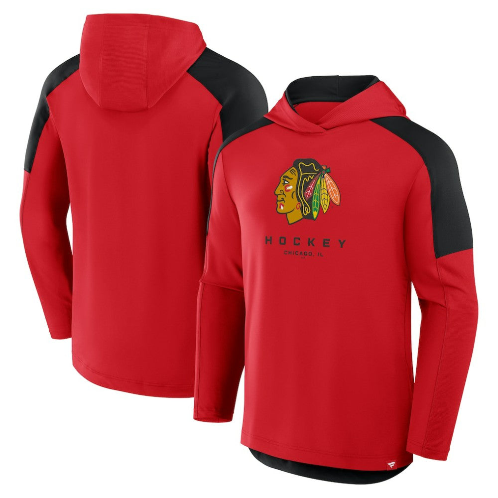 Chicago Blackhawks Fanatics Meta Game Transitional Pullover Hoodie - Red | US 201742897