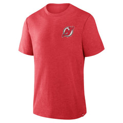 New Jersey Devils Fanatics Fan Lanes Tri-Blend T-Shirt - Heather Red | US 201742923