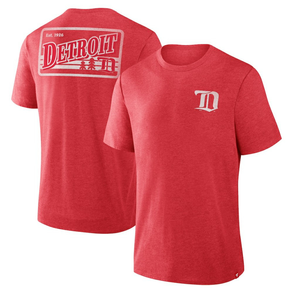 Detroit Red Wings Fanatics Fan Lanes Tri-Blend T-Shirt - Heather Red | US 201742926