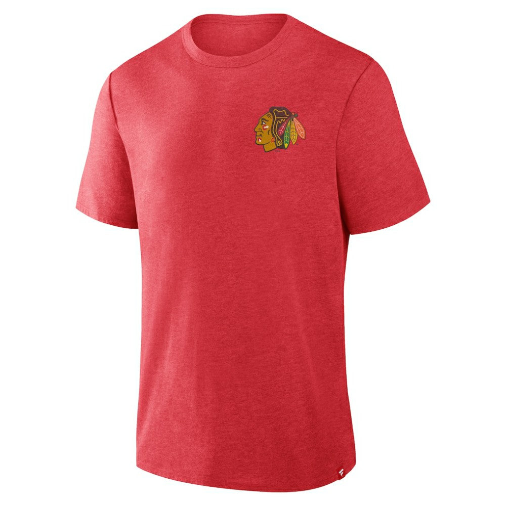 Chicago Blackhawks Fanatics Fan Lanes Tri-Blend T-Shirt - Heather Red | US 201742945