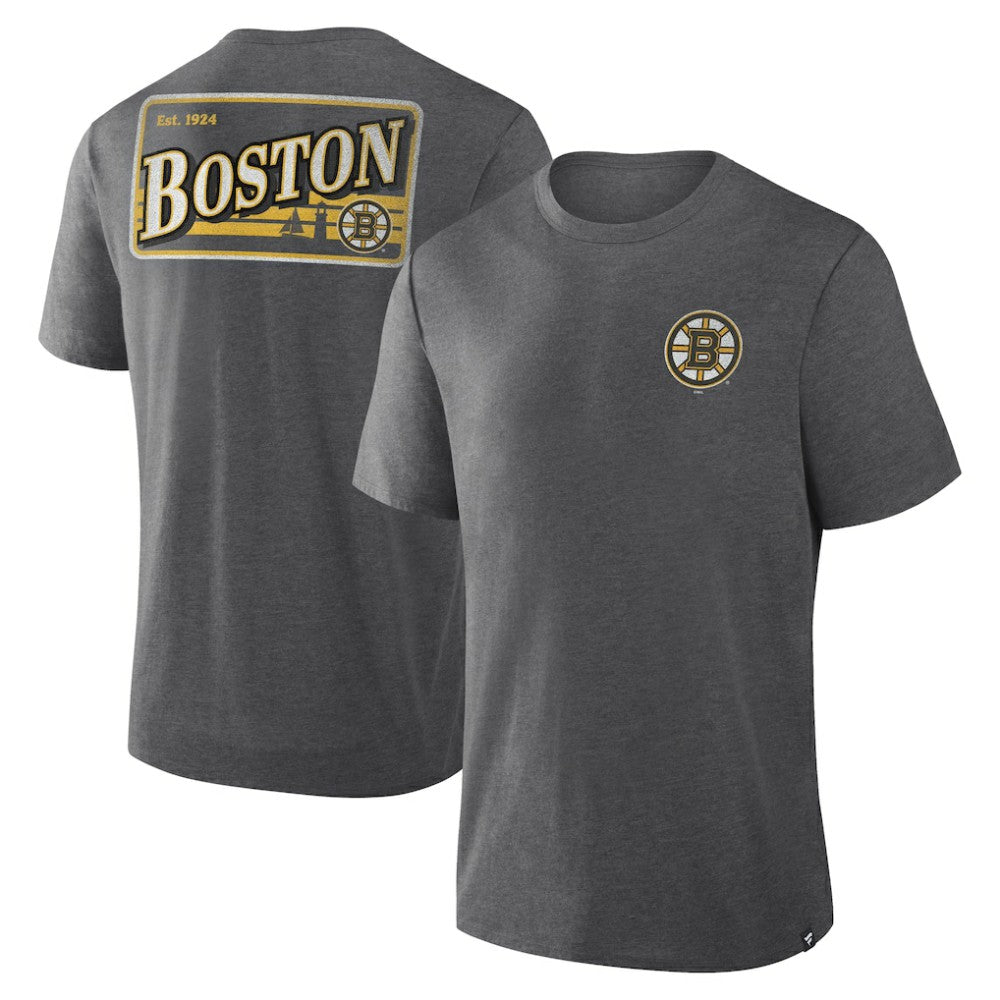 Boston Bruins Fanatics Fan Lanes Tri-Blend T-Shirt - Heather Charcoal | US 201742953