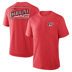 Carolina Hurricanes Fanatics Fan Lanes Tri-Blend T-Shirt - Heather Red | US 201742955