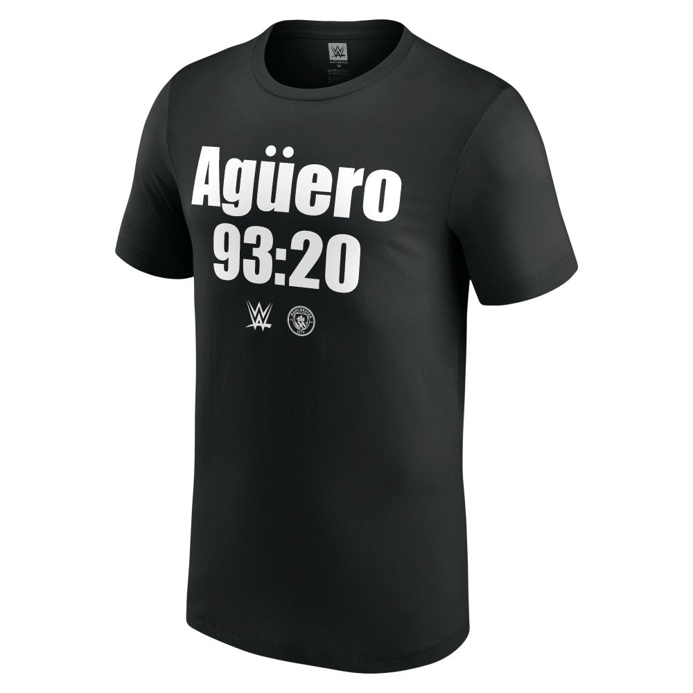 "Stone Cold" Steve Austin WWE x Manchester City Aguero 93:20 T-Shirt Black