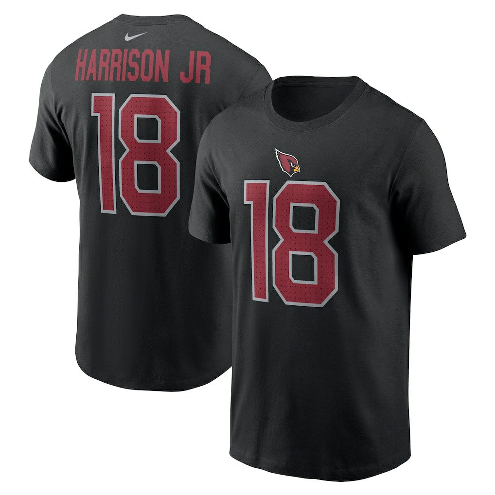 Marvin Harrison Jr. Arizona Cardinals Player Name & Number T-Shirt - Black T-shirts
