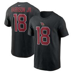 Marvin Harrison Jr. Arizona Cardinals Player Name & Number T-Shirt - Black T-shirts