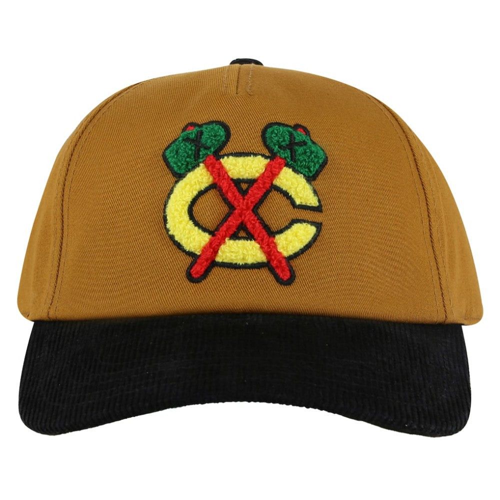 Chicago Blackhawks American Needle Burnett Adjustable Hat - Tan/Black | US 201747087
