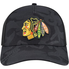 Chicago Blackhawks American Needle Valin Camo Super Tech Vented Adjustable Hat - Black | US 201747161