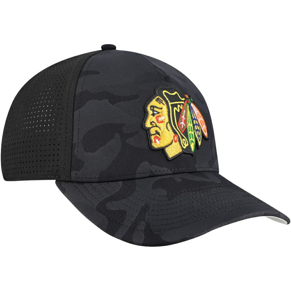 Chicago Blackhawks American Needle Valin Camo Super Tech Vented Adjustable Hat - Black | US 201747161