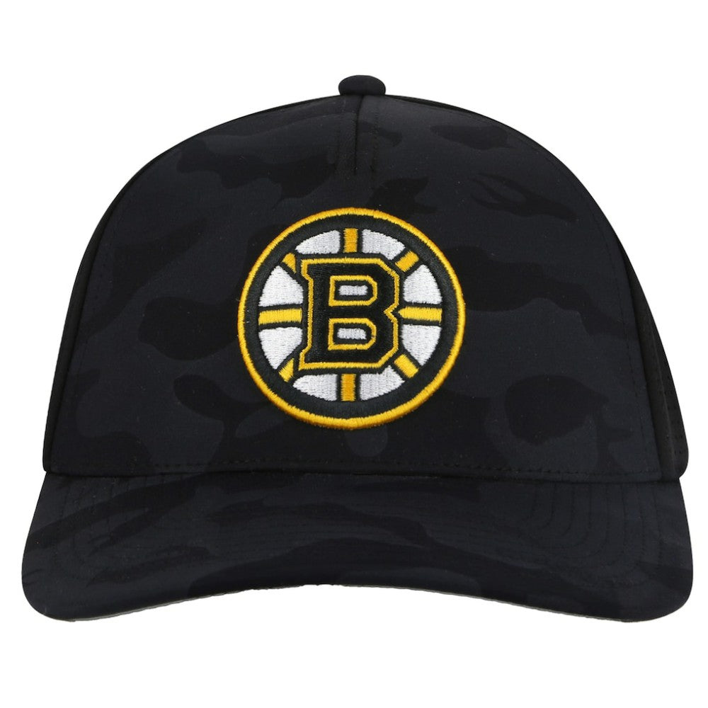 Boston Bruins American Needle Valin Camo Super Tech Vented Adjustable Hat - Black | US 201747164