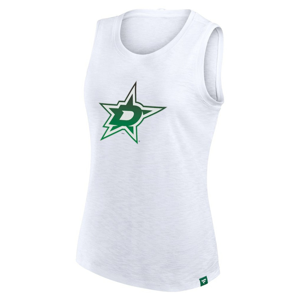 Dallas Stars Fanatics Women's Slub Tank Top - White | US 201748292