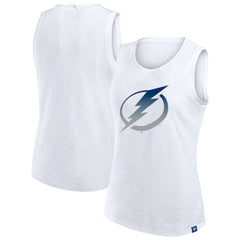 Tampa Bay Lightning Fanatics Women's Slub Tank Top - White | US 201748294