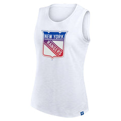 New York Rangers Fanatics Women's Slub Tank Top - White | US 201748298