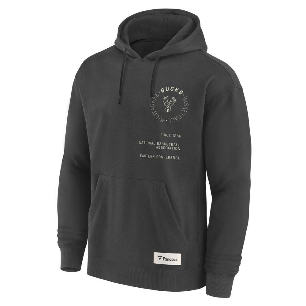 Milwaukee Bucks Future Ground Info Elements Premium Pullover Hoodie Gray - Fanatics