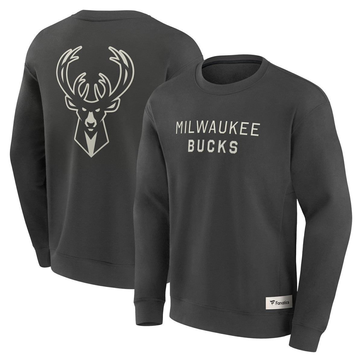 Milwaukee Bucks Elements Future Ground Lettering Pullover Sweatshirt Gray - Fanatics
