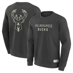 Milwaukee Bucks Elements Future Ground Lettering Pullover Sweatshirt Gray - Fanatics