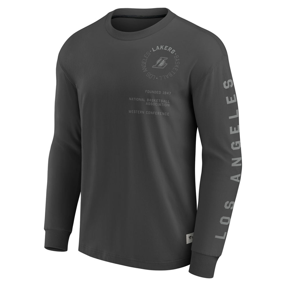Los Angeles Lakers Elements Future Ground Tonal Info Long Sleeve T-Shirt Gray - Fanatics