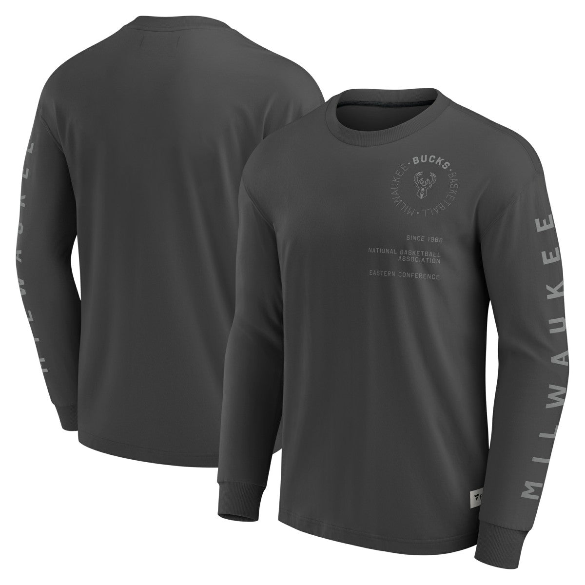 Milwaukee Bucks Elements Future Ground Tonal Info Long Sleeve T-Shirt Gray - Fanatics