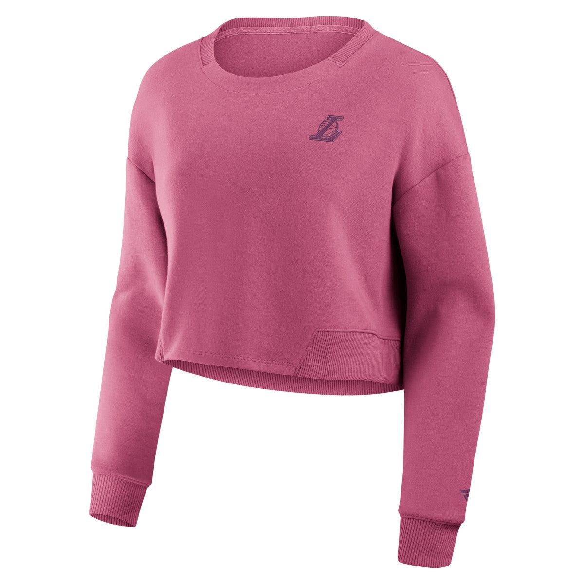 Los Angeles Lakers Women's Studio Tri-Blend Cropped Pullover Sweatshirt Pink - Fanatics