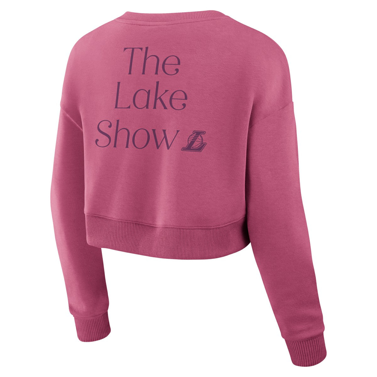 Los Angeles Lakers Women's Studio Tri-Blend Cropped Pullover Sweatshirt Pink - Fanatics