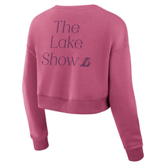 Los Angeles Lakers Women's Studio Tri-Blend Cropped Pullover Sweatshirt Pink - Fanatics