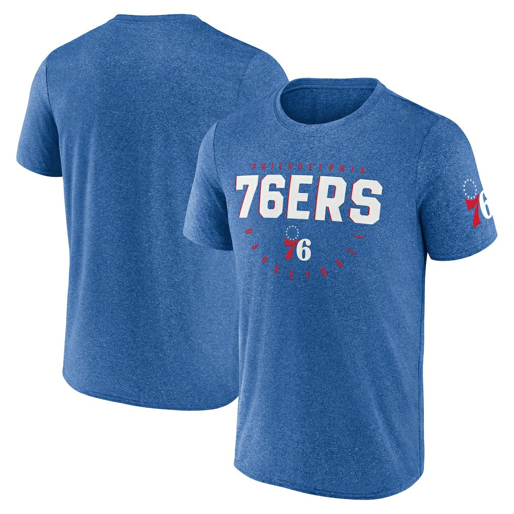 Philadelphia 76ers Logo Athletic Block Practice Performance T-Shirt Heather Royal outlet