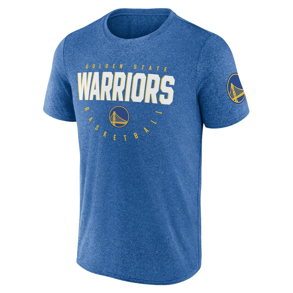 Golden State Warriors Logo Athletic Block Practice Performance T-Shirt Heather Royal