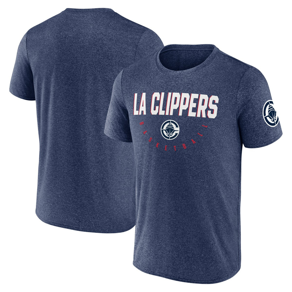 LA Clippers Logo Athletic Block Practice Performance T-Shirt Heather Navy