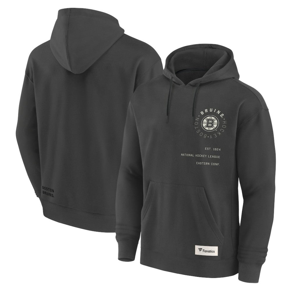 Boston Bruins Fanatics Future Ground Info Pullover Hoodie - Charcoal | US 201752426