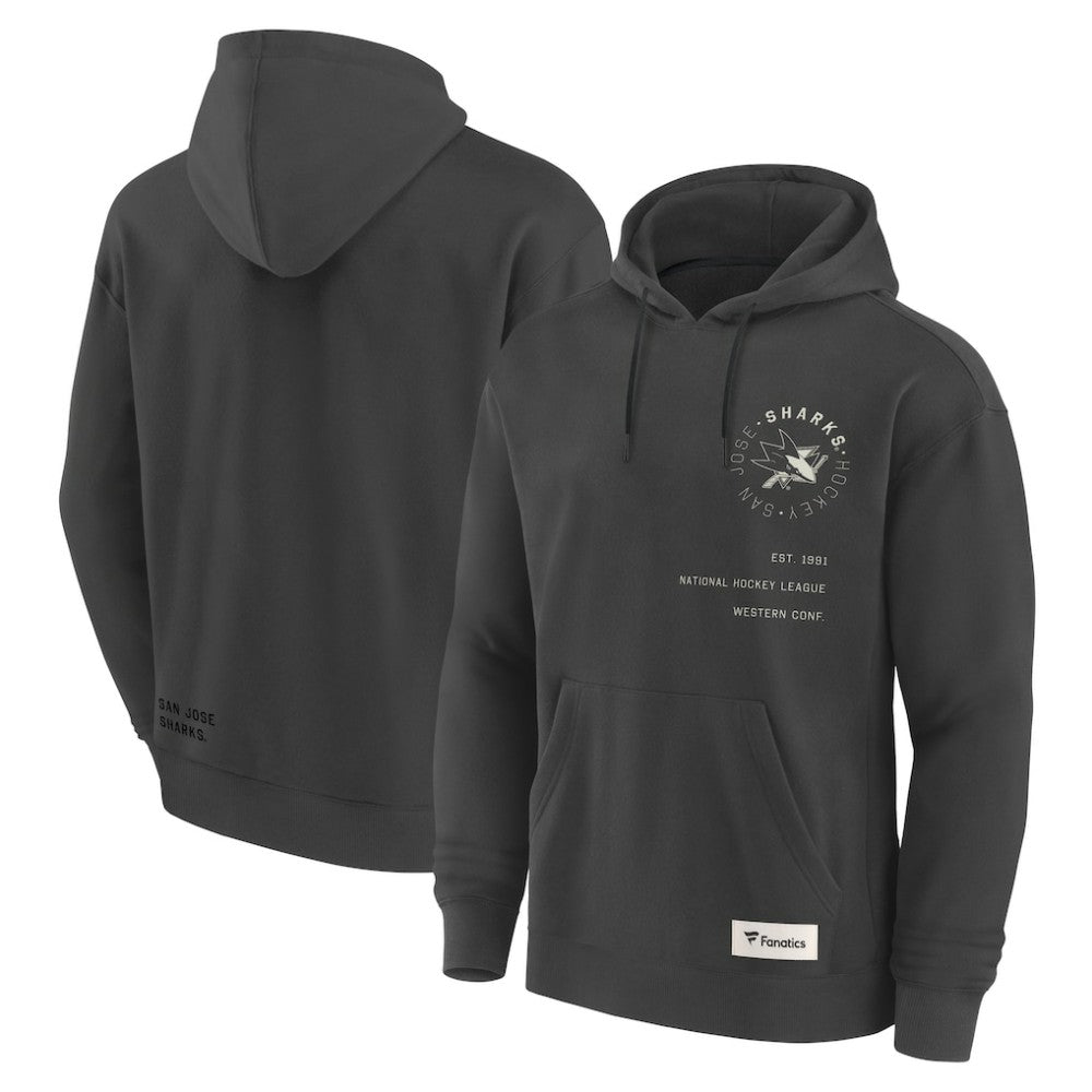 San Jose Sharks Fanatics Future Ground Info Pullover Hoodie - Charcoal | US 201752428