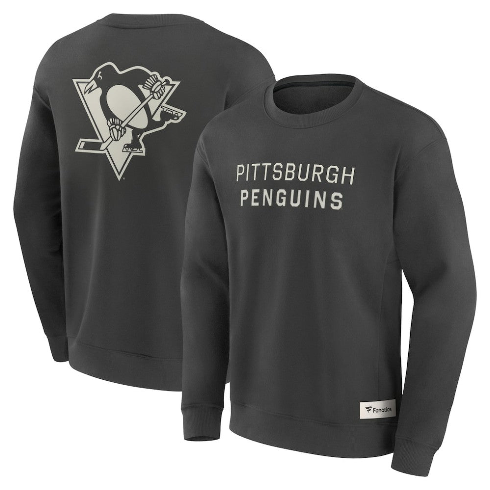 Pittsburgh Penguins Fanatics Elements Future Ground Lettering Pullover Sweatshirt - Charcoal | US 201752432