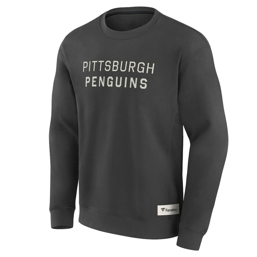 Pittsburgh Penguins Fanatics Elements Future Ground Lettering Pullover Sweatshirt - Charcoal | US 201752432