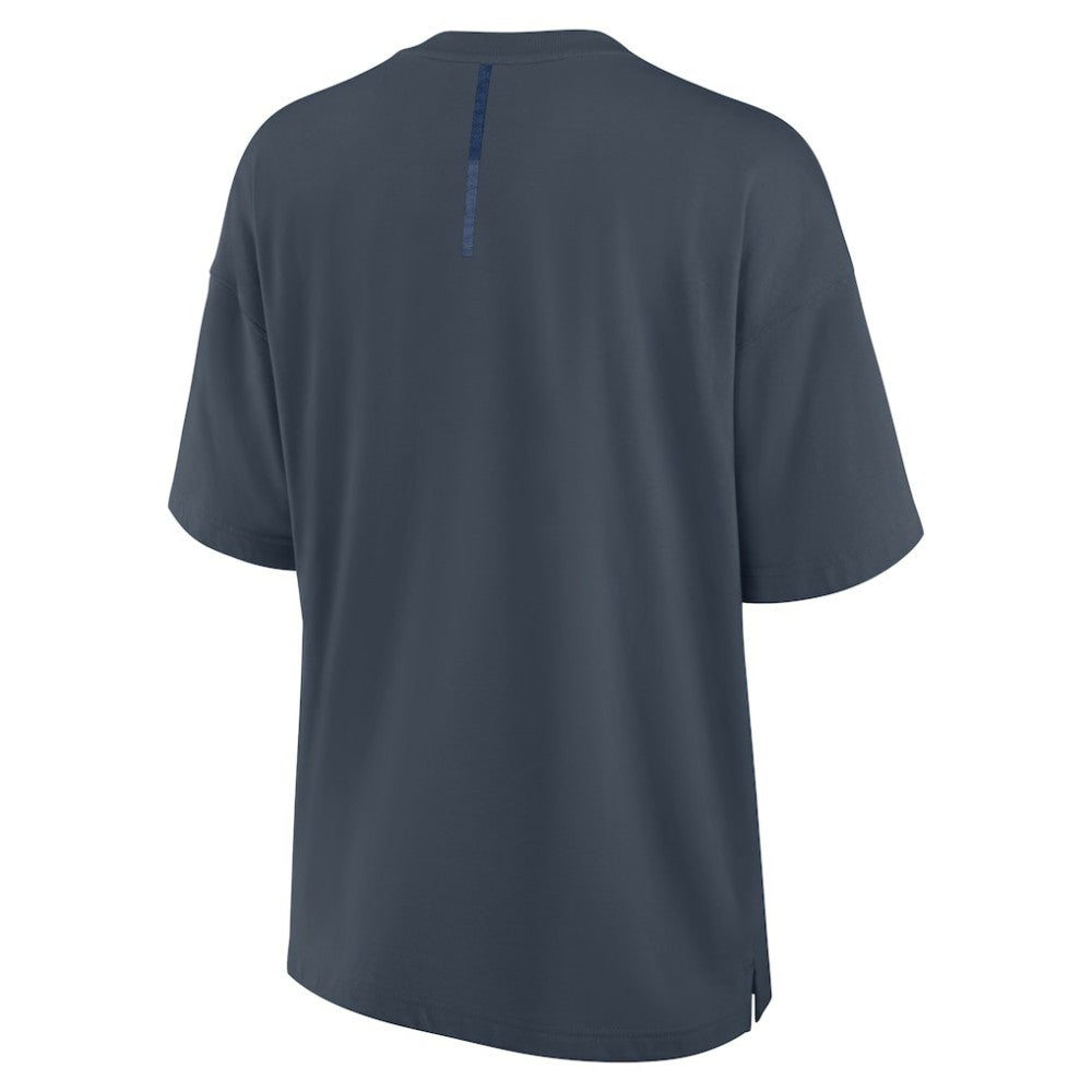 New York Rangers Fanatics Women's Oversized Elements Raw Edge Future Ground T-Shirt - Blue | US 201752495