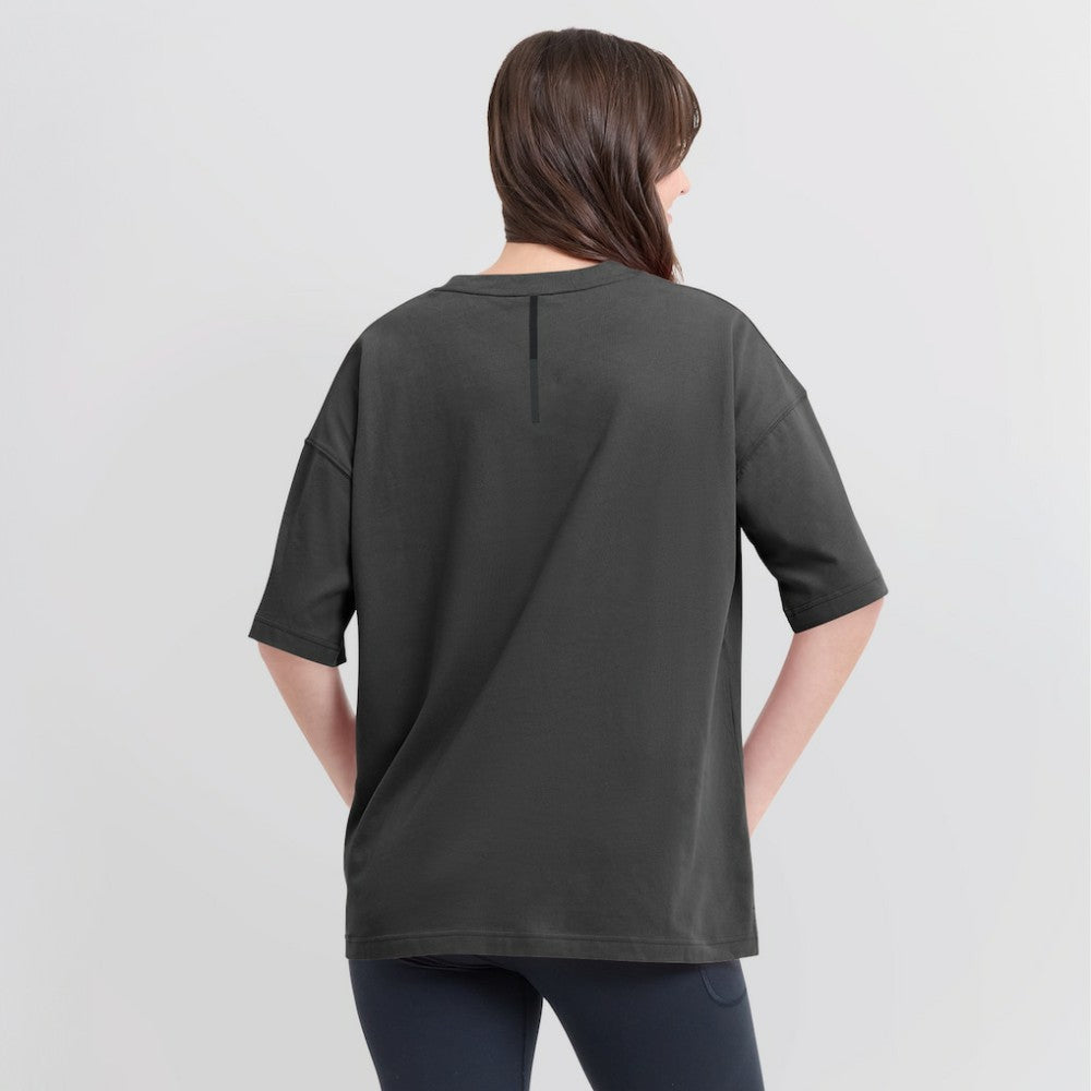 Boston Bruins Fanatics Women's Oversized Elements Raw Edge Future Ground T-Shirt - Charcoal | US 201752496