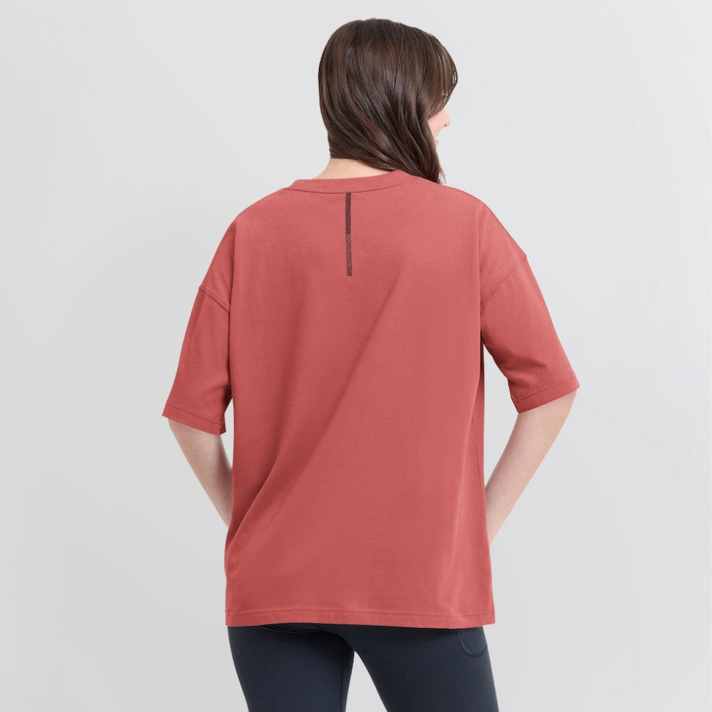 Chicago Blackhawks Fanatics Women's Oversized Elements Raw Edge Future Ground T-Shirt - Red | US 201752497