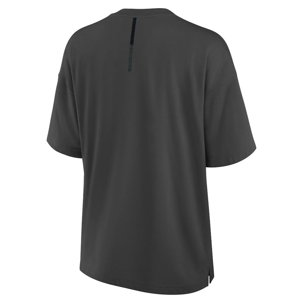 Pittsburgh Penguins Fanatics Women's Oversized Elements Raw Edge Future Ground T-Shirt - Charcoal | US 201752505