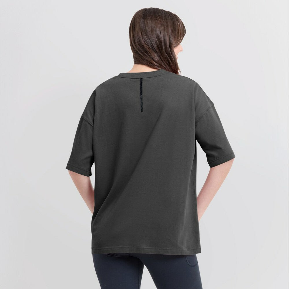 Pittsburgh Penguins Fanatics Women's Oversized Elements Raw Edge Future Ground T-Shirt - Charcoal | US 201752505