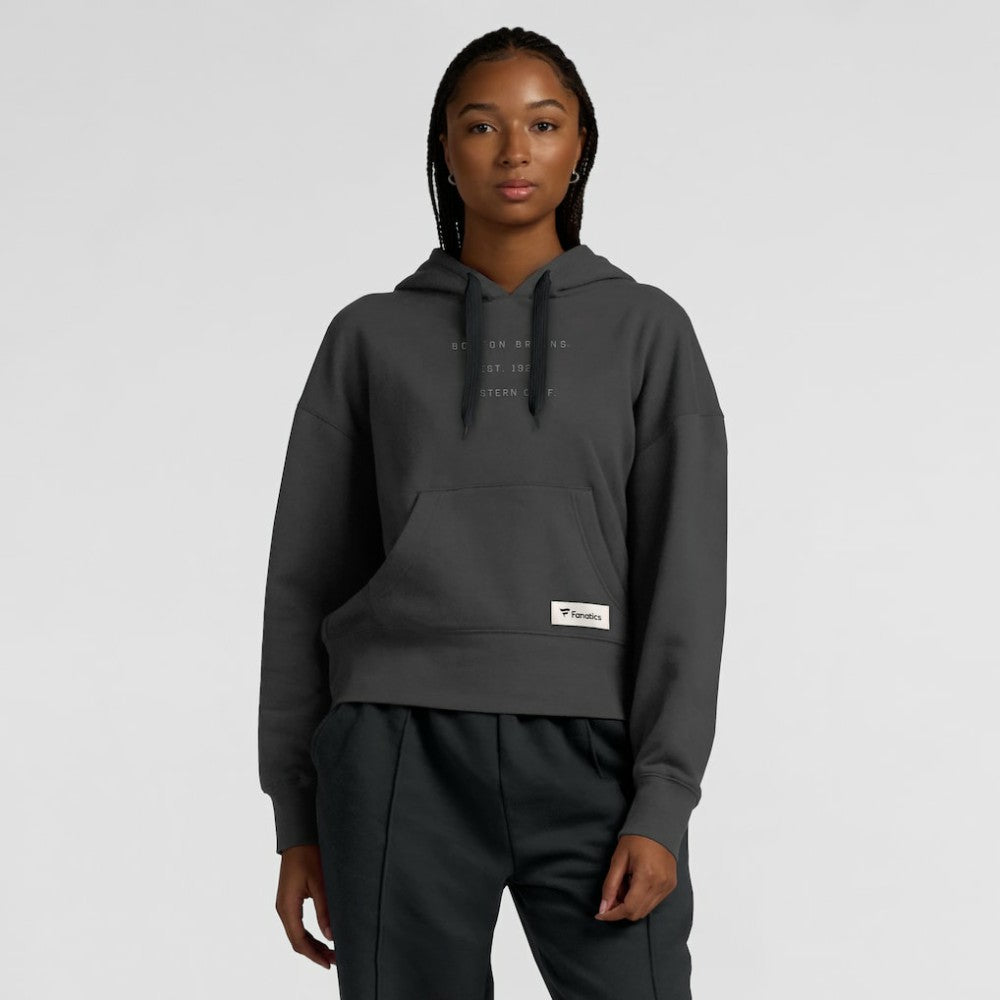 Boston Bruins Fanatics Women's Elements Future Ground Subtle Tonal Pullover Hoodie - Charcoal | US 201752519