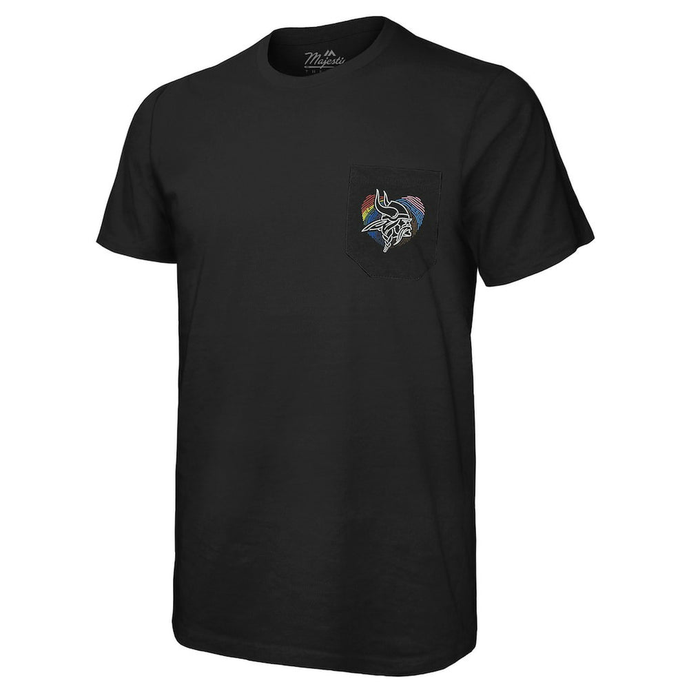 Minnesota Vikings Majestic Threads Pride Pocket T-Shirt - Black T-shirts