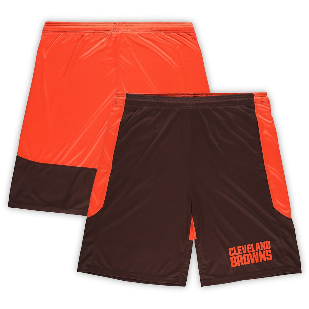 Cleveland Browns Big & Tall Launch Shorts - Brown/Orange Shorts