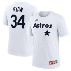 Nolan Ryan Houston Astros Nike Cooperstown Collection Name & Number Tri-Blend T-Shirt - White T-shirts