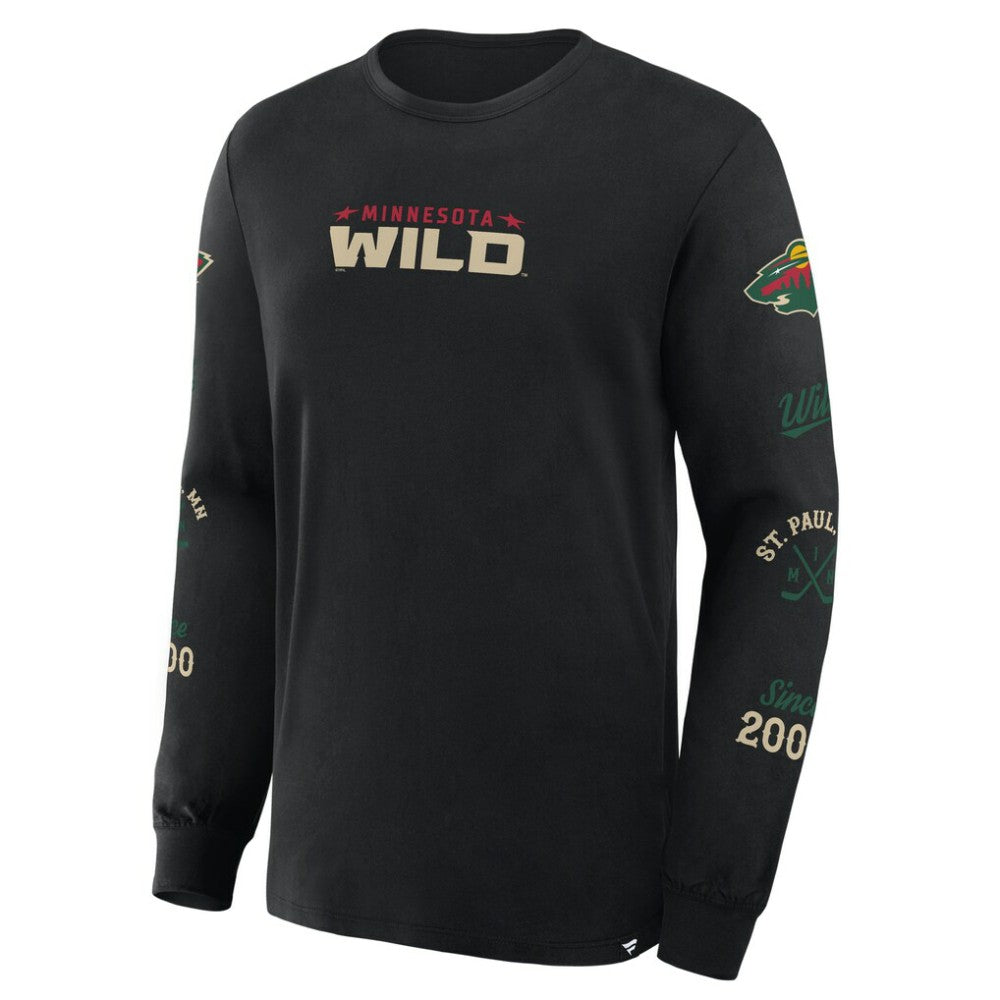 Minnesota Wild Fanatics Boxed In Legacy Long Sleeve T-Shirt - Black | US 201826838