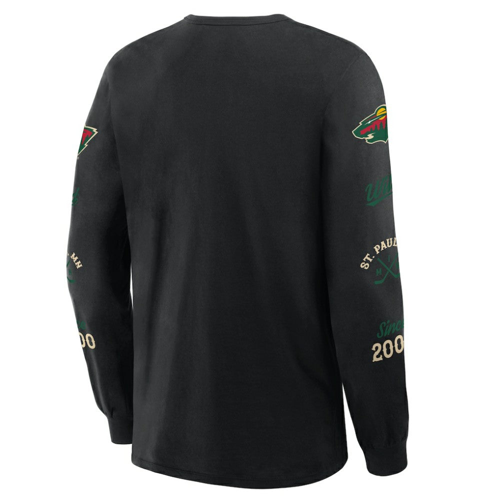 Minnesota Wild Fanatics Boxed In Legacy Long Sleeve T-Shirt - Black | US 201826838