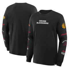 Chicago Blackhawks Fanatics Boxed In Legacy Long Sleeve T-Shirt - Black | US 201826840
