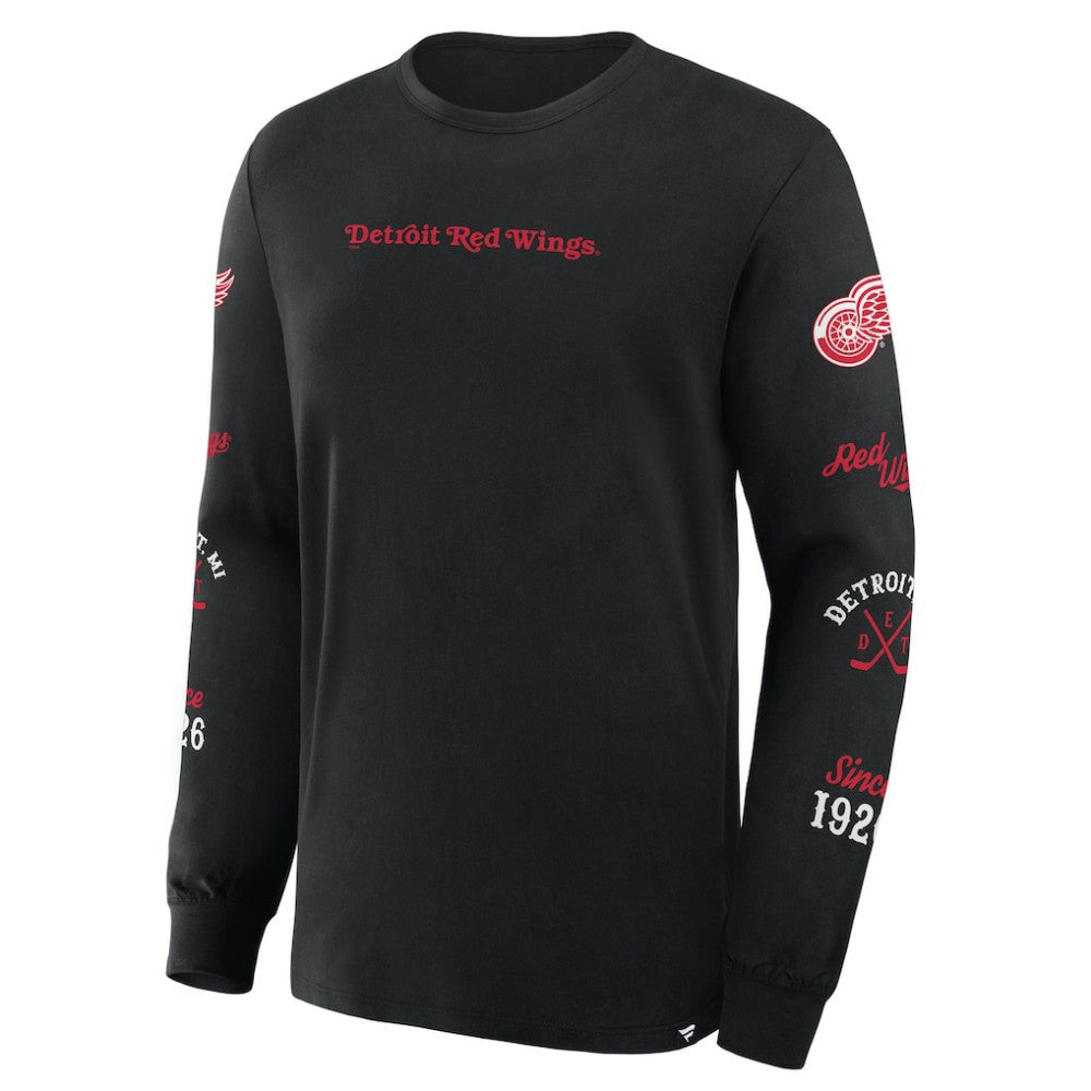 Detroit Red Wings Fanatics Boxed In Legacy Long Sleeve T-Shirt - Black | US 201826842