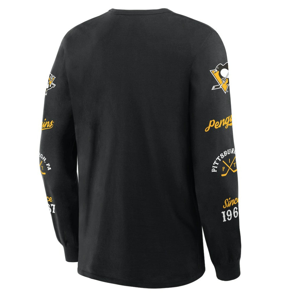 Pittsburgh Penguins Fanatics Boxed In Legacy Long Sleeve T-Shirt - Black | US 201826853