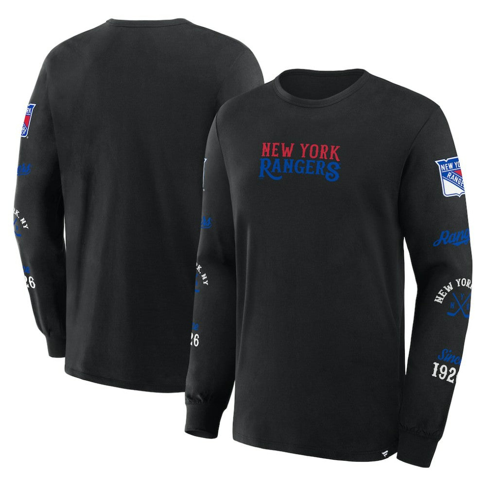 New York Rangers Fanatics Boxed In Legacy Long Sleeve T-Shirt - Black | US 201826858