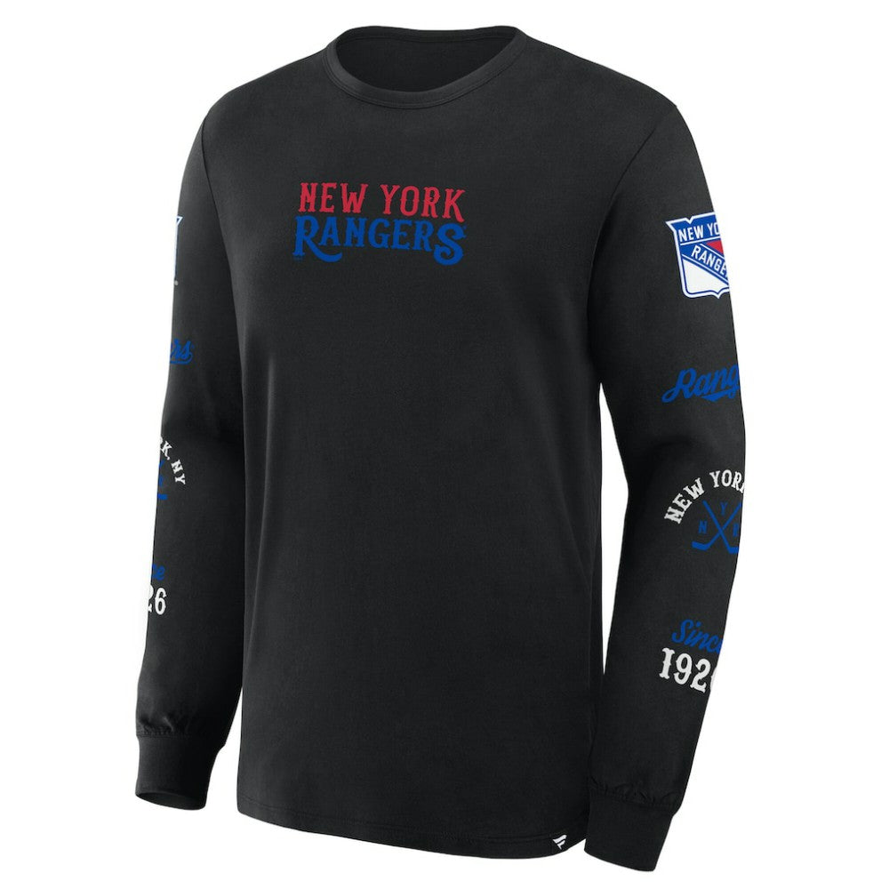 New York Rangers Fanatics Boxed In Legacy Long Sleeve T-Shirt - Black | US 201826858