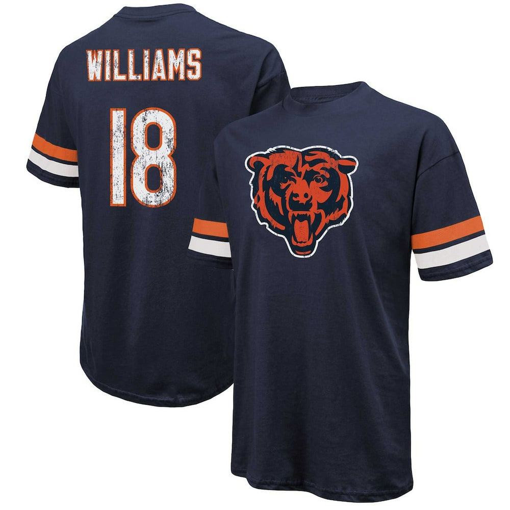 Caleb Williams Chicago Bears Majestic Threads Name & Number Oversize Fit T-Shirt - Navy T-shirts
