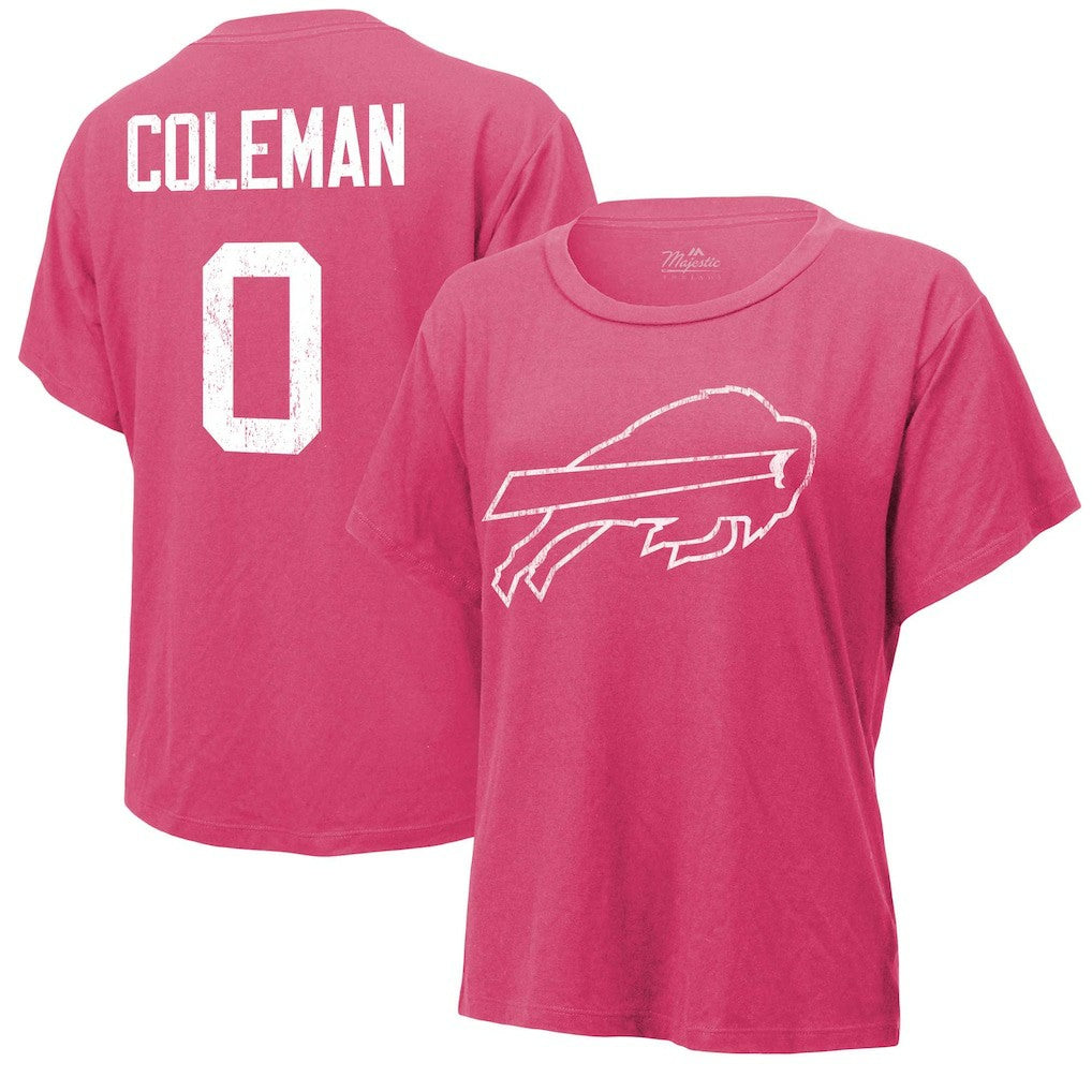 Keon Coleman Buffalo Bills Majestic Threads Women's Name & Number T-Shirt - Pink T-shirts